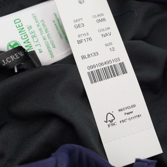 New JCREW Size 12 Ruched Sweetheart One-Piece Swimsuit in Navy - Picture 5 of 5